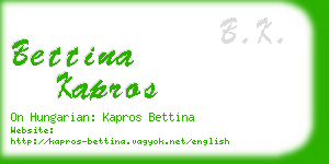 bettina kapros business card